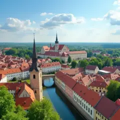 Malownicze miasteczko z kanałem, kościołem i klasztorem. Idealne na jednodniowy wypad, jedno z ciekawych miejsc w Polsce.