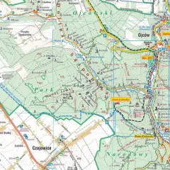 Ojcowski Park Narodowy szlaki czas przejścia: mapa z zaznaczonymi trasami turystycznymi, punktami widokowymi i zabytkami.
