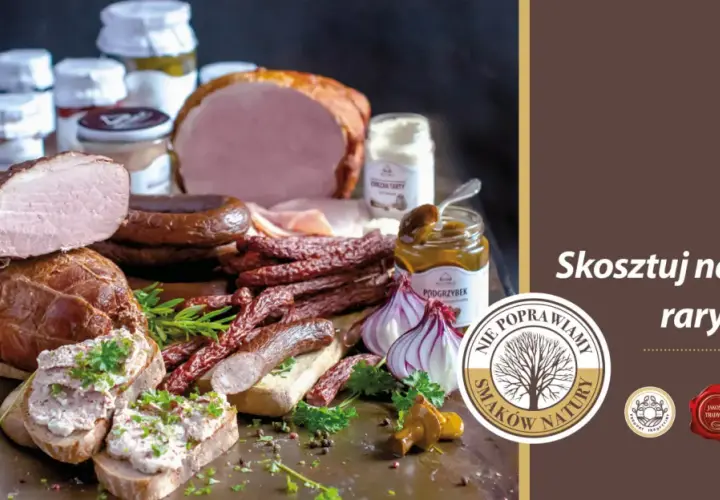 Wędliny i przetwory z bacówki, w tym kiełbasa krakowska i podgrzybek. Skosztuj naszych rarytasów!
