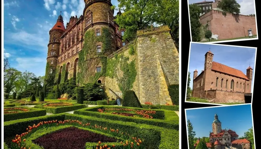 Książ, Wawel, i inne najpiękniejsze zamki w Polsce. Wspaniałe ogrody i architektura.
