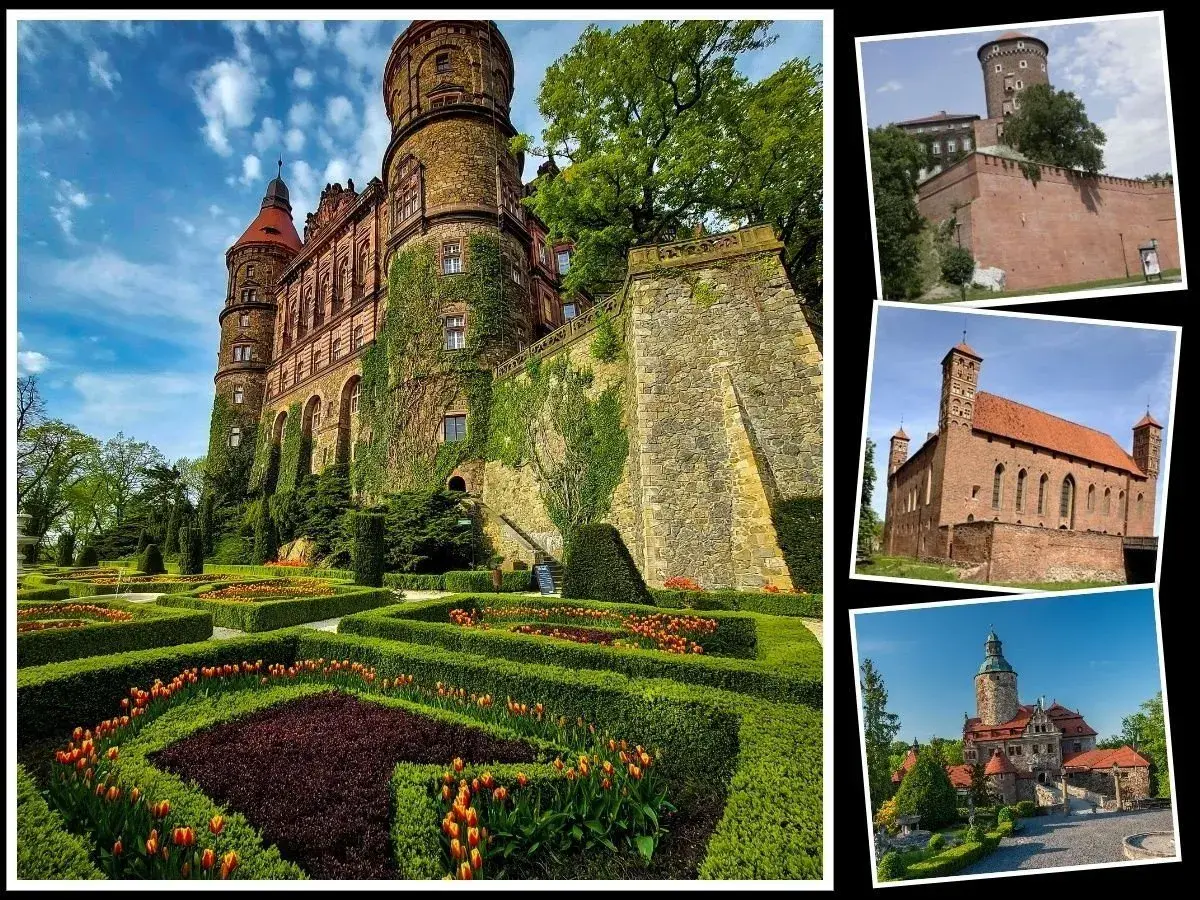 Książ, Wawel, i inne najpiękniejsze zamki w Polsce. Wspaniałe ogrody i architektura.